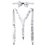 Women Shiny Elastic Y Shape Braces Shoulder Straps 4 Colors Adjustable Pant Suspenders with Bow Tie for Cosplay Party