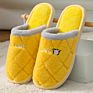 Women Slippers Embroidered Bear Rabbit Hair Couples Floor Slippers Keep Warm Cotton Slippers Furrly Slides for Men