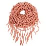 Women Solid Colour Warm Knit Loop Scarf with Fringe Tassel Infinity Scarf Cashmere Circle Collar