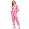 Women's 2 Piece Tie Dye Sweatsuit Outfits Lounge Pajamas Set Long Sleeve Jogger Loungewear Set