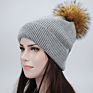 Fashion women knit hats with poms