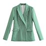 Women's Jacket Lapel Long Sleeve Houndstooth Printed Jacket Ladies Streetwear