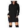 Women's Long Sleeve Casual Hoodie Dress Pullover Hoodie Dress Plain Dyed Sweatshirt Pocket Hoodie Dress