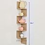 Wooden Corner Shelf 5 Tier Floating Shelves for Wall Easy-To-Assemble Wall Mount Corner Shelves for Bedroom Living Room