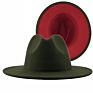 Wool Felt Red Bottom Double Sided Fedora Hats Two Tone Fedora Hat Women