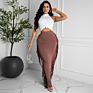 Xiuyu Womens Skirt Faldas Jupes Fringe Saias Long Skirt plus Size Maxi Pencil Rok Elastic Waist Bodycon Mermaid Lady Wrap Skirts