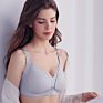 Yinkaiya 3061 Wireless Breathable Cotton Pregnant Women Breastfeeding Front Open Button Maternity Ladies Nursing Bra