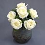 Yiwan the Queen's Rose7 Heads Queen Rose Artificial Flowers for Roses Bouquet Beige Purple Lavender Marigold Queen Rose
