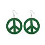 Yuluch Design Earrings Jewelry Peace Sign Glitter Women Hollow Out Wood Earrings Wooden Earrings for Gifts