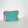 Zipper Pouch for Women Toiletry Wash Bag Plaid Pattern Cotton Makeup Case Multipurpose Travel Cosmetic Bags Organizer