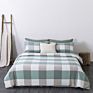 100% Cotton 4 Piece Bedding Set Plaid Checker Pattern Minimalist Style Twin Queen King Size Fitted Sheet Bedding Set