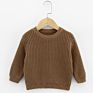 100% Cotton Chunky Brown Knitted Newborn Baby Jumper Sweater Kids Pullover Baby Sweaters