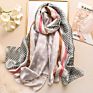 100% Natural Silk Screen Printed Scarves Graceful Ladies Party Screen Printed Satin Silk Scarf