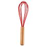 10 Inch Manual Balloon Wire Egg Beater Egg Frother Blending Silicone Whisking Whisk with Wooden Handle
