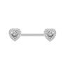 10Pairs/Set Stainless Steel Nipple Rings Tongue Ring Piercing Body Jewelry Barbell Cz Heart Shape Rings for Women Girls