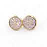 12Mm Druzy Drusy Earrings Resin Cabochon Earrings Gold Stud for Women Men Girl Jewelry Gift