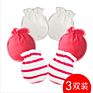 1Pair Cotton Infant Baby Mittens Anti-Scratch Mittens Newborn Safety 3 Pack 0-6 Month