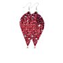 21524 Double Sequins Earrings Colorful Leather Jewelry Drop Leaf Pendant Studs Earrings for Women