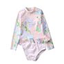 2 Piece Suit Sun Protection Rash Guard Set Girl Beach Long Sleeve Swim Shirt Shorts Set Kids Swimsuit