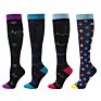 4 Pair Design High Running Travel Logo Nurse Nursing Socks Compression Set