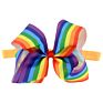 6" Big Baby Girls Colorful Grosgrain Ribbon Hair Bows Headbands Cute Elastic Headwrap for Girls Hair Accessories