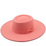 9Cm Wide Brim Bowknot Bowler Hat Ladies Elegant Retro Style British Woolen Jazz Hat Autumn Solid Color Panama Hat