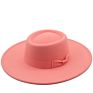 9Cm Wide Brim Bowknot Bowler Hat Ladies Elegant Retro Style British Woolen Jazz Hat Autumn Solid Color Panama Hat