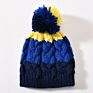 Acrylic Blend Warm Hats Skully Ski Unisex Chunky Knitted Pom Pom Beanie Fleece Lined