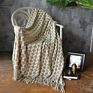 Acrylic Throw Blanket Hand Woven Knit Blankets and Throws with Fringe Tassel for Couch Sofa Bed