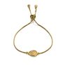 Adjustable 18K Gold Plated Brass Chain Natural Gemstone Faceted Labradorite Teardrop Charm Bracelet