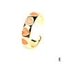 Adjustable Gold Plated Colorful Enameled Heart Open Rings Candy Color Enamel Love Heart Finger Rings