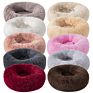 Advocator Long Faux Fur Comfortable Waterproof Plush Donut round Dropshipping Soft Washable Cat Bed Removable Pet Cushion