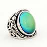 Antique Silver Plated Color Change Emotion Feeling Mood Oval Stone Ring