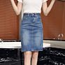 Arrived Wholesales Ladies Jeans Skirt Long Womens Denim Skirt and Top Set Womens Long Skirt Set