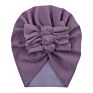 Autumn Soft Warm Beanies Photography Props Infant Headwraps Baby Hats Solid Faux Cashmere Hat Turban with Bows
