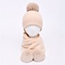 Baby Hat Sets Children Real Big Fur Pom Pom Beanie Wool Cashmere Knitted Kids Hat and Scarf Set