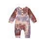 Baby Jumpsuit Boys and Girls Rompers Multi-Color Tie-Dye Jumpsuit Black Blue Purple Yellow Brown