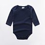 Baby Long-Sleeve Bodysuit Romper with Plain Simple Knitted