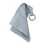 Baby Teether Blanket Muslin Lovey Baby Pacifier Blanket Wooden Teether Newborn Security Blanket