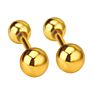 Balls Yellow Gold Color Piercing Small round Ball Stud Earrings for Women Men Children Baby Girls Kids Jewelry