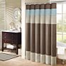 Bathroom Shower Rayon Stitching Stripe Modern Microfiber Shower Curtain,Extra Long Shower Curtain with Small Eyelet