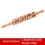 Beech Wood Embossed Rolling Pin Baking Cookies Noodle Biscuit Fondant Cake Cute Dough Pattern Wooden Laser Engraved Rolling Pin