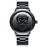 Biden 0063 1 Punk 3D Skull Personality Retro Mens Black Watches Waterproof Stainless Steel Quartz Watch Unique