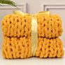 Big Hand Woven Yarn Wool Chenille Thick Throw Chunky Knit Knitted Blanket for Blanket