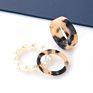 Big Square Geometric Aesthetic Women Jewelry Twisted Braided Leopard Chunky Korean Marble Resin Rings