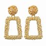 Big Vintage Earrings for Women Gold Color Geometric Statement Earring Earing Hanging Black Yellow Red Jewelry