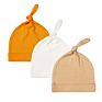 Bkd Super Soft Cotton 3-Pack 0-3 Months Newborn Infant Baby Beanie Hats