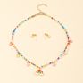 Bohemia Colourful Beads Tassels Jewelry Sets Rainbow Butterfly Shell Flower Pendant Necklace Earrings Sets