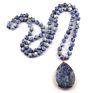 Bohemian Jewelry Natural Stone Knotted Stone Matching Drop Pendant Necklaces Women Beaded Necklace