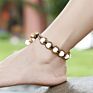 Bohemian Style Anklet, Semi-Precious Stone Wax Rope Hand-Woven Anklet, Jewelry